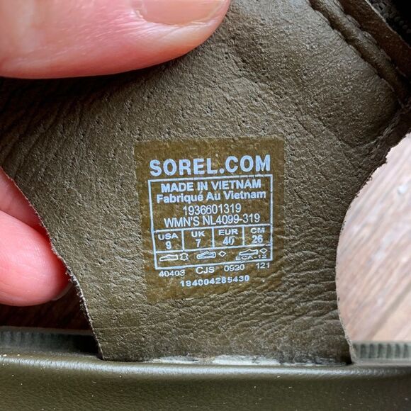 Sorel Roaming Decon olive green leather strap sandals Womans size 9 - Picture 11 of 11